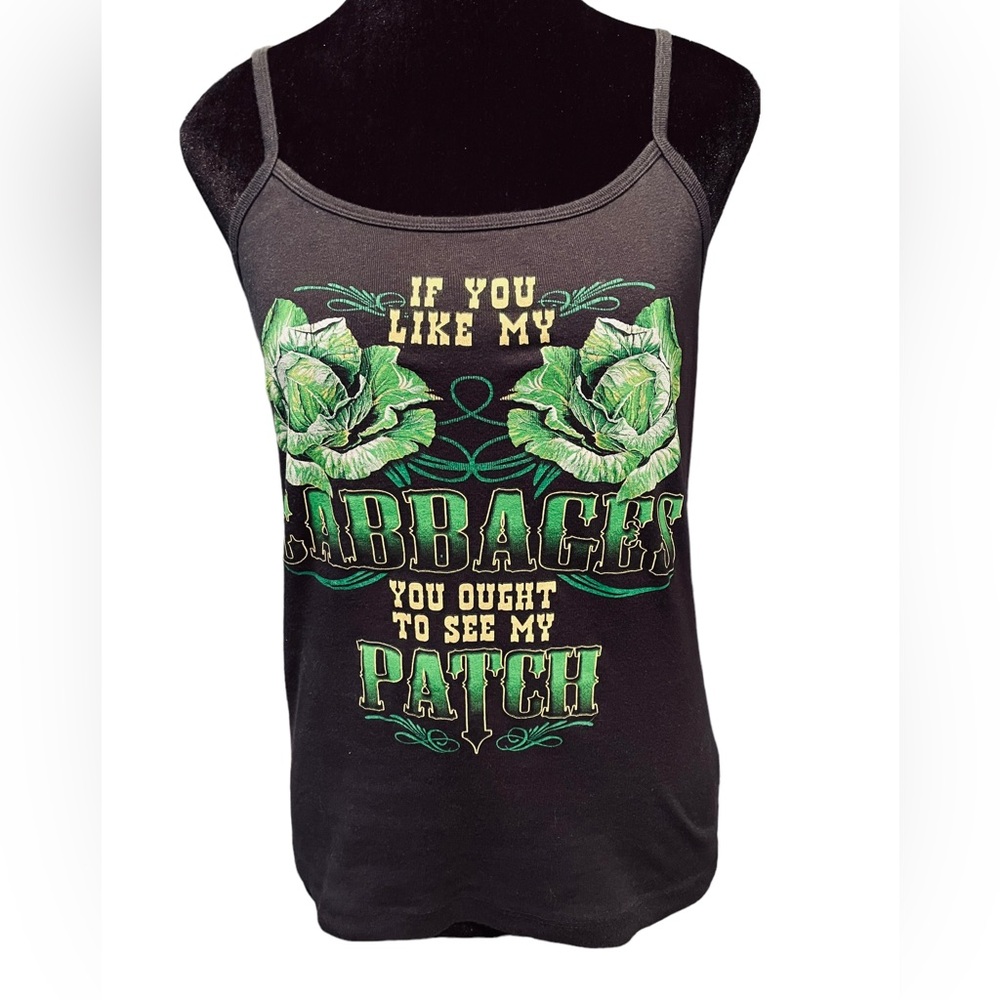 Bella Novelty Raunchy Bimbo Moto Cabbage Biker Bar Graphic Cotton Tank Top Shirt
